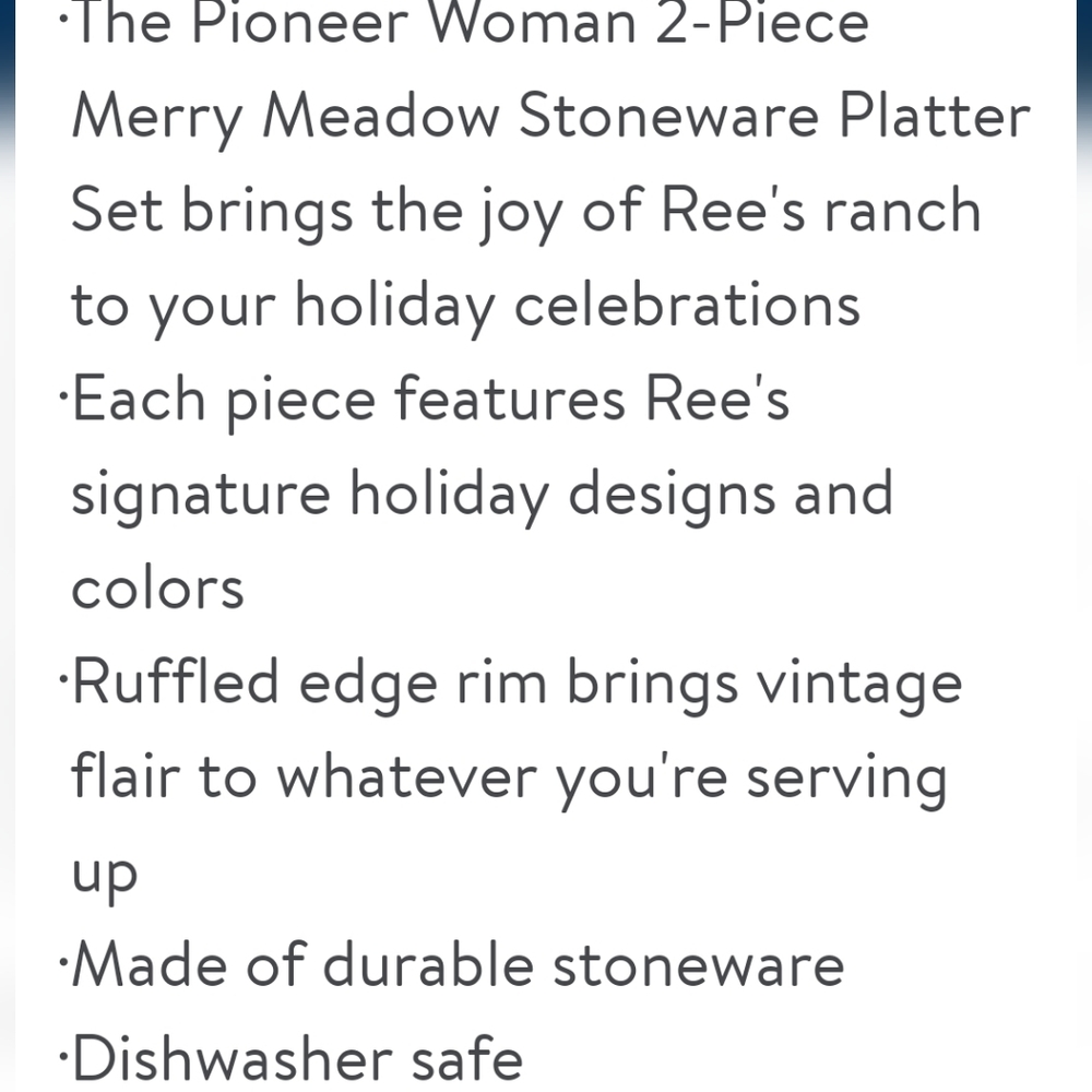 🎄 New 2023 Pioneer Woman Merry Meadow Stoneware Platters - Picture 4 of 6